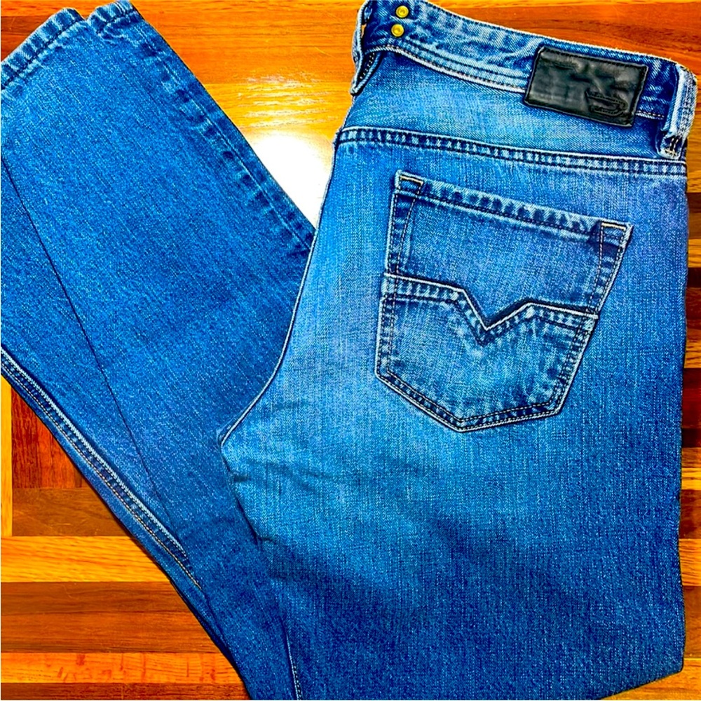 Diesel Blue Straight Jeans Classic Durable Denim